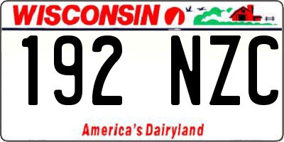 WI license plate 192NZC
