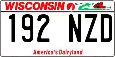 WI license plate 192NZD