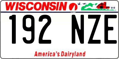 WI license plate 192NZE