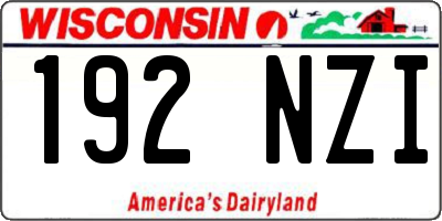 WI license plate 192NZI