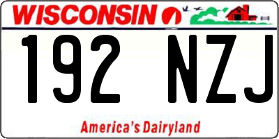 WI license plate 192NZJ