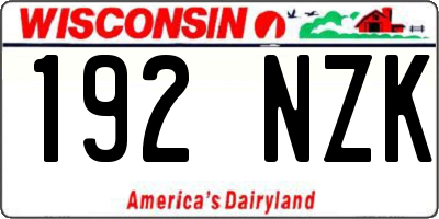 WI license plate 192NZK