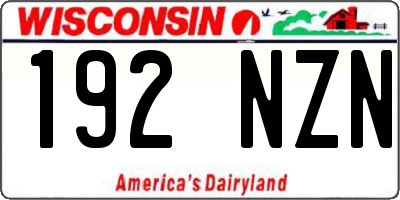 WI license plate 192NZN