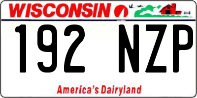 WI license plate 192NZP