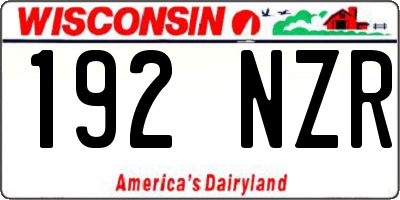 WI license plate 192NZR