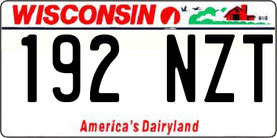 WI license plate 192NZT