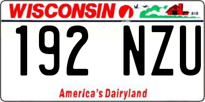 WI license plate 192NZU