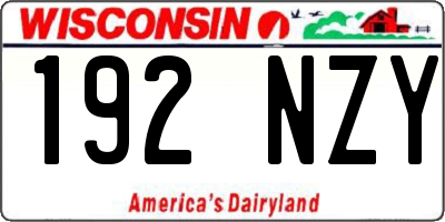 WI license plate 192NZY