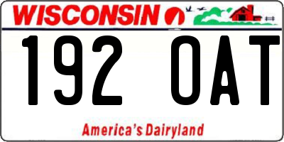 WI license plate 192OAT