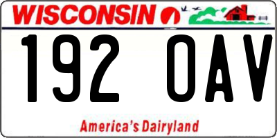 WI license plate 192OAV