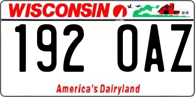 WI license plate 192OAZ