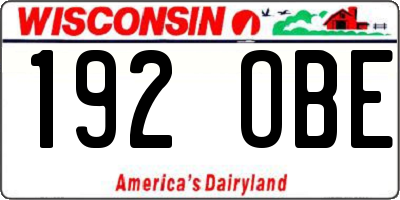 WI license plate 192OBE