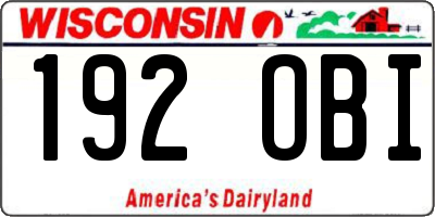 WI license plate 192OBI