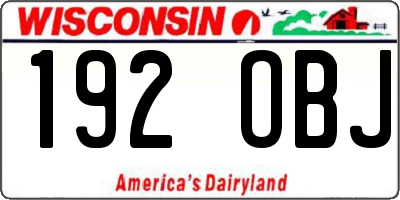 WI license plate 192OBJ