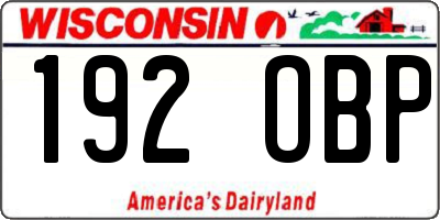 WI license plate 192OBP