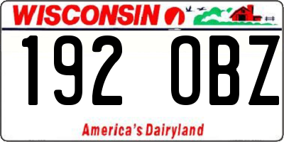 WI license plate 192OBZ