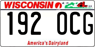 WI license plate 192OCG