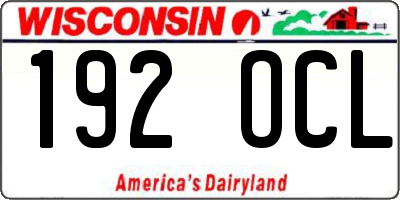 WI license plate 192OCL