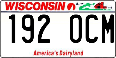 WI license plate 192OCM