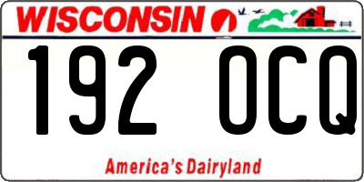 WI license plate 192OCQ