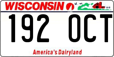 WI license plate 192OCT