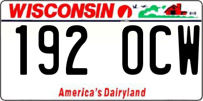 WI license plate 192OCW