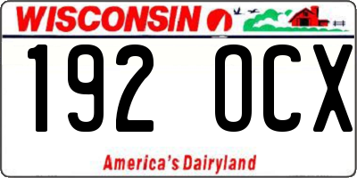 WI license plate 192OCX