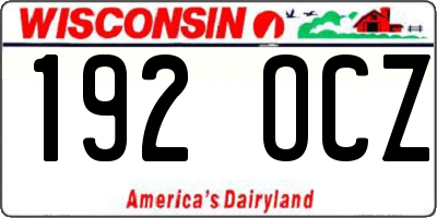 WI license plate 192OCZ