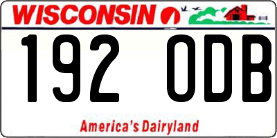 WI license plate 192ODB