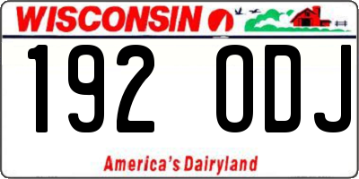 WI license plate 192ODJ