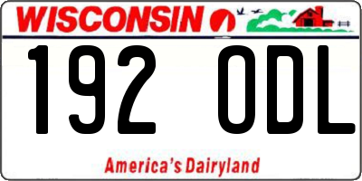 WI license plate 192ODL