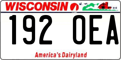 WI license plate 192OEA