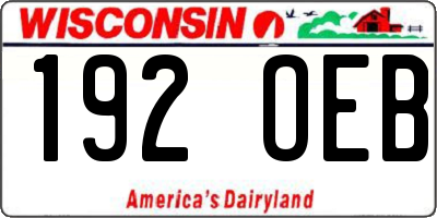 WI license plate 192OEB