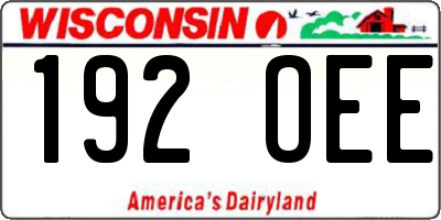 WI license plate 192OEE