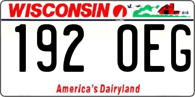 WI license plate 192OEG