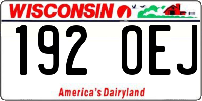 WI license plate 192OEJ