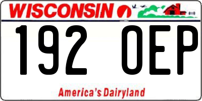 WI license plate 192OEP