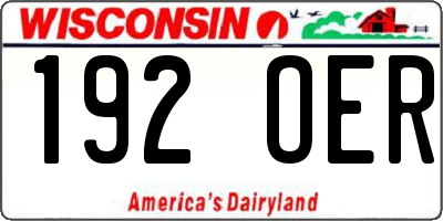 WI license plate 192OER