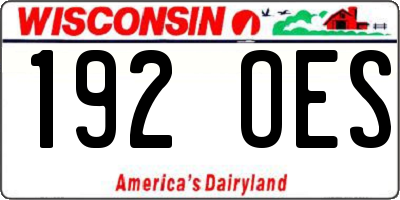 WI license plate 192OES