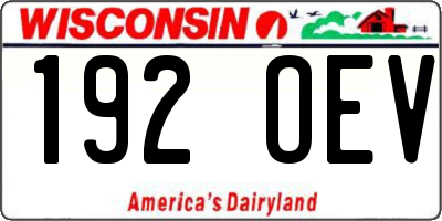 WI license plate 192OEV