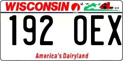 WI license plate 192OEX