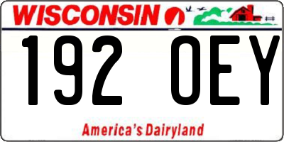 WI license plate 192OEY