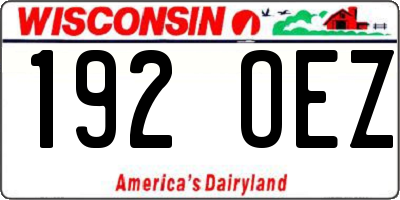 WI license plate 192OEZ