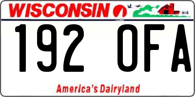 WI license plate 192OFA