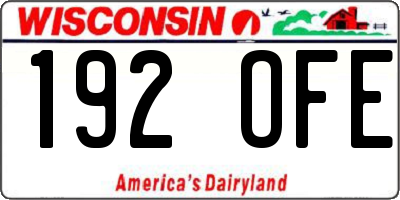 WI license plate 192OFE