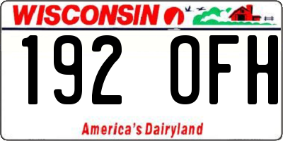 WI license plate 192OFH