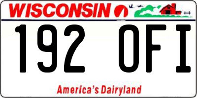 WI license plate 192OFI