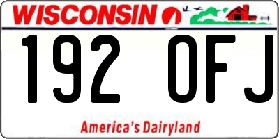 WI license plate 192OFJ