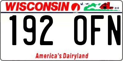 WI license plate 192OFN