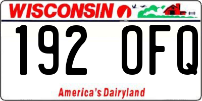 WI license plate 192OFQ